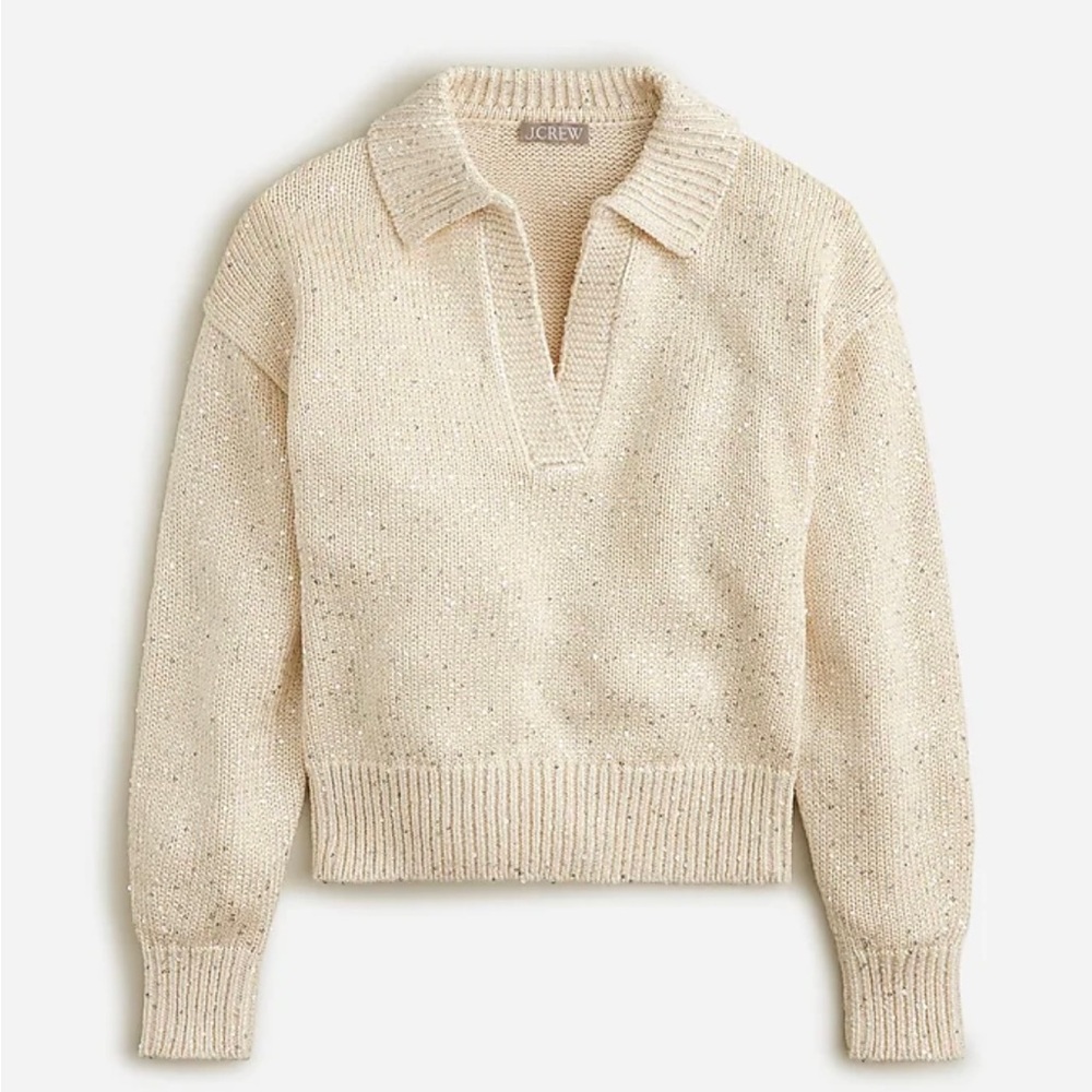 J. Crew Women's Sequin Polo Sweater